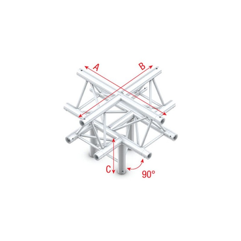 Milos FT30025 Pro-30 Triangle F Truss - Cross + down 5-way, apex up - 71 cm